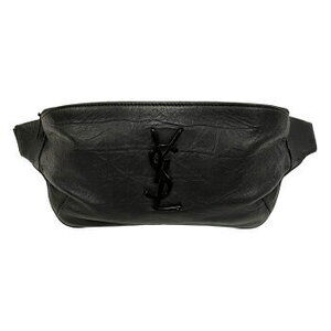 SAINT LAURENT Monogram Belt Bag Black Crocodile Leather